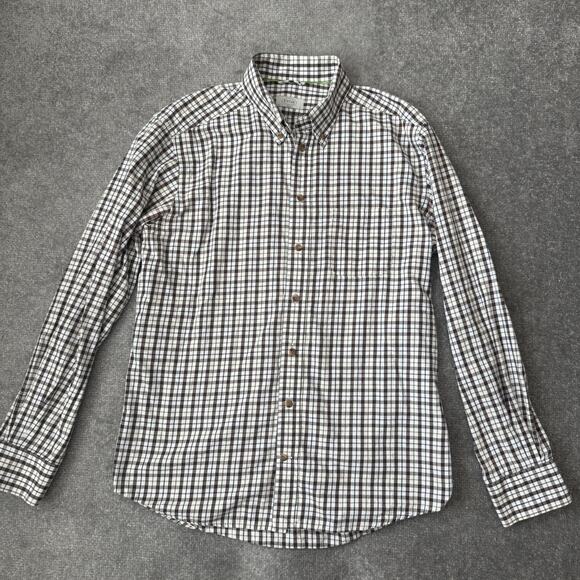 Eton Shirt Mens 16.5 42 Slim Brown Green Check Plaid Button Down Long Sleeve - Picture 1 of 12